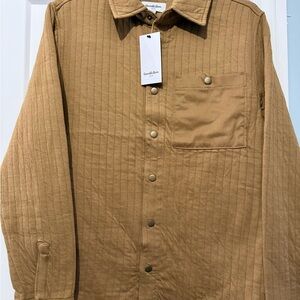 Goodfellow & Co Men’s Quilted Shirt Jacket Light Brown Size Small NWT